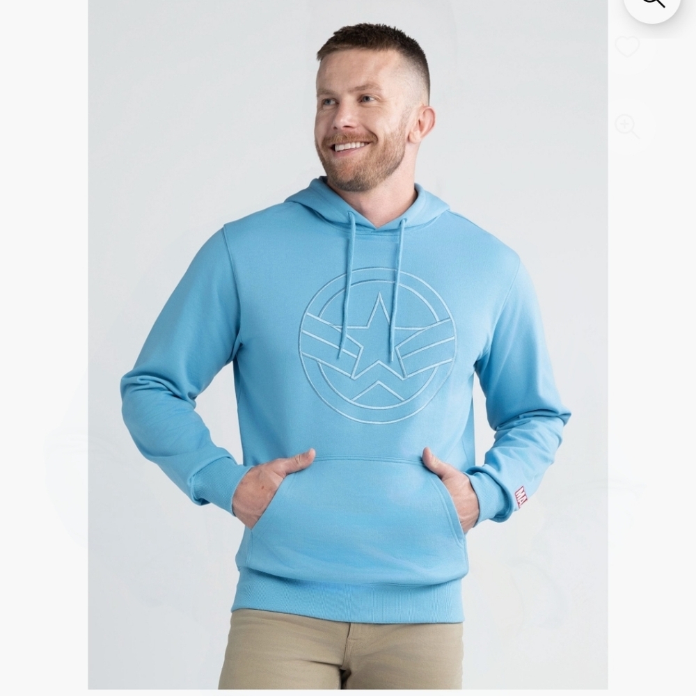 Marvel Captain America Blue Hoodie Sweatshirt Size 2x